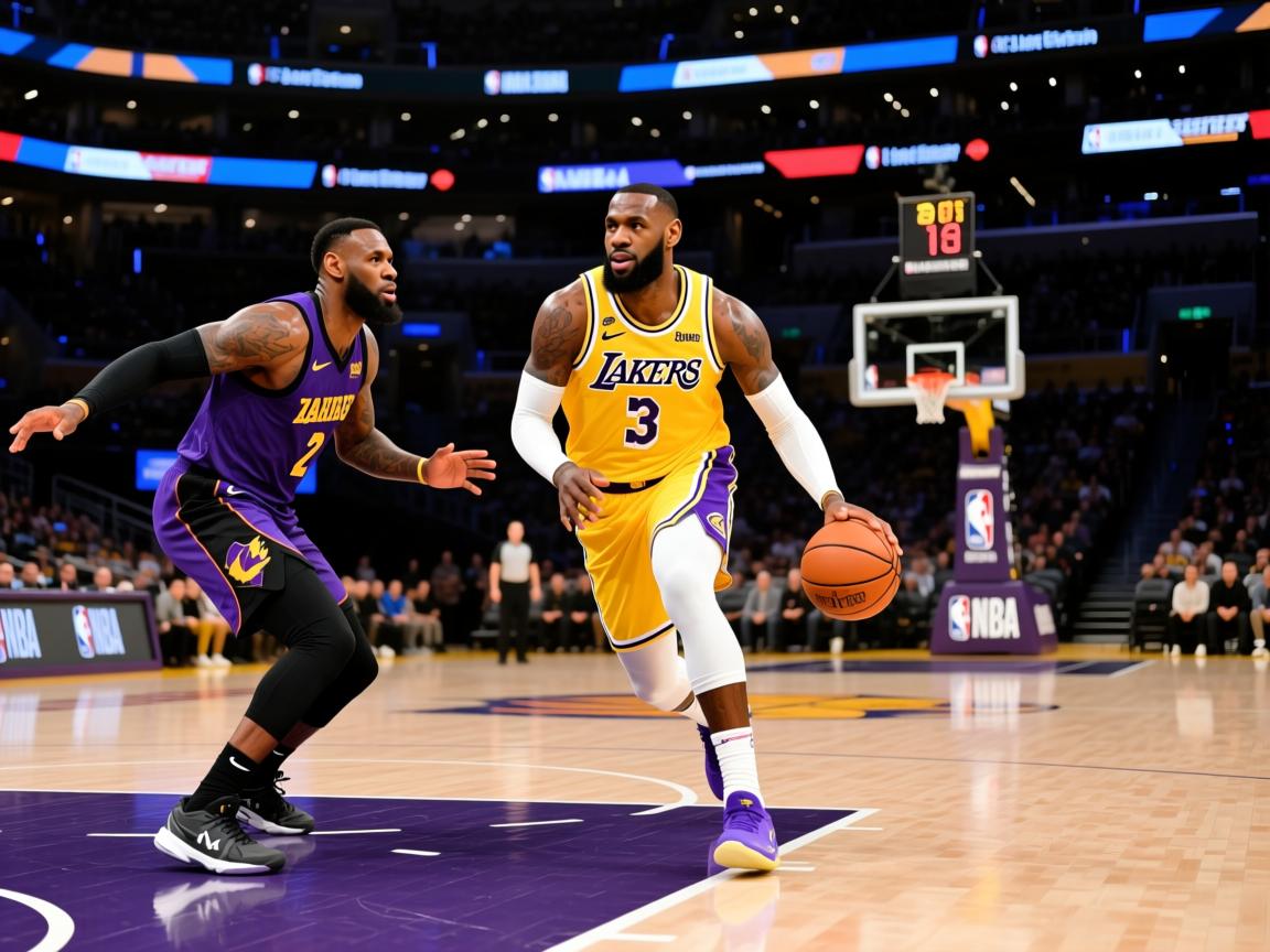 NBA-湖人惨败太阳詹姆斯突破防守传球 第1张